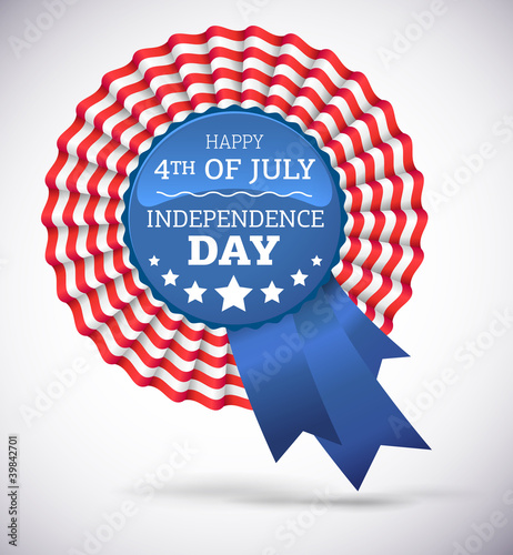 Vector: Independence day badge vector on white background Independence day badge vector on white background