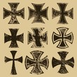 Distressed crosses set. Choppers cross.