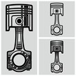 Car engine piston. Vector illustration.