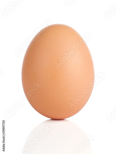 Photo: Close up of egg isolated on white background Close up of egg isolated on white background