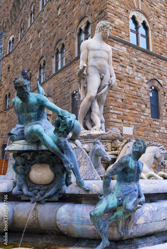 Photo: Fountain of Neptune in the Piazza della Signoria Florence Italy Fountain of Neptune in the Piazza della Signoria Florence Italy