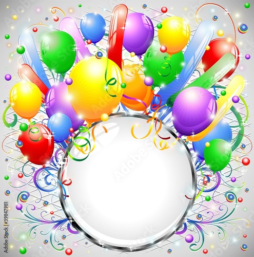 Vector: Compleanno Palloncini e Cornice-Birthday Balloons Crystal Frame Compleanno Palloncini e Cornice-Birthday Balloons Crystal Frame