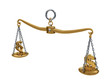 golden scale with paragraph and dollar