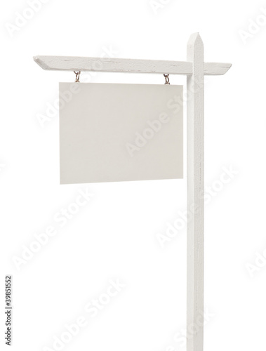 Photo: Blank Real Estate Sign with Clipping Path Blank Real Estate Sign with Clipping Path