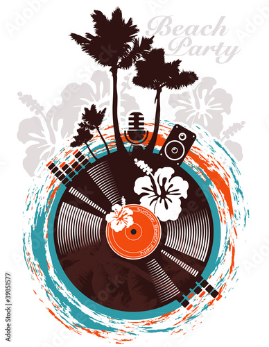 Vector: Beach party poster Beach party poster