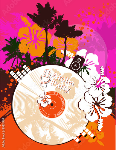 Vector: Beach party poster Beach party poster