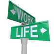 Work vs Life Balance Choices Two Way Street Road SIgns