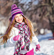 Girl Running in  winter