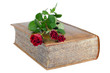 Red roses in a closed book