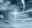 Christian cross against the sky