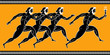 Ancient greek runners with torch