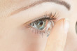 beautiful human eye and contact lens