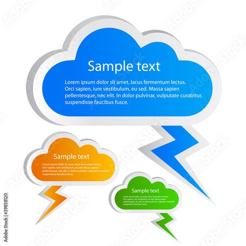 Vector: Clouds speech bubbles set, vector illustration Clouds speech bubbles set, vector illustration
