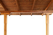 wooden porch roof view from inside isolated on white background