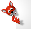 fuchs mit leerem schild
