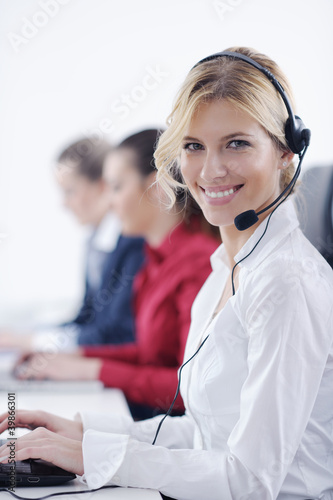 Photo: business woman group with headphones business woman group with headphones