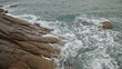 Sea waves on the rocky beach