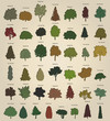 Set of retro trees. Vector