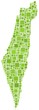 Map of Israel in a mosaic of green squares Map of Israel in a mosaic of green squares