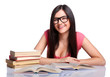 College girl with books College girl with books