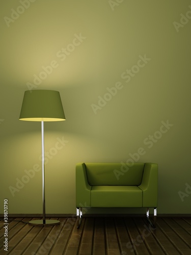 Illustration: Wohndesign - grüner Sessel Wohndesign - grüner Sessel