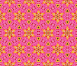 Seamless pattern with abstract flowers and stars in shades of pi