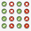 ja nein yes no rot grün kreis kugel rund button haken ok kreuz