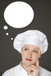 Chef woman having an idea