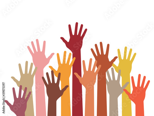 Vector: raised hands, abstract vector illustration raised hands, abstract vector illustration