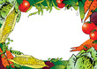 Collection of vegetables in the form of frame.