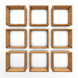Wooden book shelf background illustration