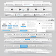 Web site design menu navigation elements with icons set