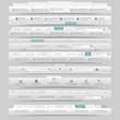 web site design template navigation elements with icons set