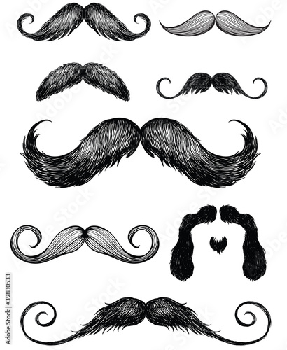 Vector: Hand drawn mustache set Hand drawn mustache set