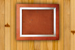 Wooden Photo Frame on Wall Background Wooden Photo Frame on Wall Background