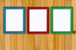 Wooden Photo Frame on Wall Background Wooden Photo Frame on Wall Background