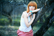 portrait of attractive beautiful red-haired woman portrait of attractive beautiful red-haired woman
