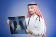 Arab doctor with x-ray print