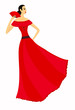 Beautiful flamenco dancer in red. Eps 10