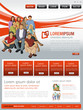 Red website Template with business people Red website Template with business people