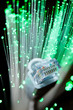 fibra ottica verde con cavo di rete fibra ottica verde con cavo di rete