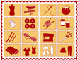 Sew, Tailor, Knit, Crochet, Craft, DIY Icons. Rickrack frame.