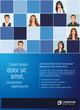 Vecteur : Blue template for advertising with business people Blue template for advertising with business people
