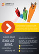 Template for advertising with business people over bar chart