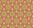 Seamless pattern with abstract flowers and stars