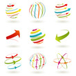 Vector: Set of abstract colordul arrow icon. Vector illustration. Set of abstract colordul arrow icon. Vector illustration.