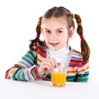 little girl drinking orange juice little girl drinking orange juice