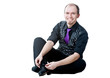 Irish dancer sitting on the floor