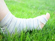 bandage sur pied,accident de sport
