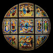 Foto: stained-glass window in Siena Cathedral (duomo) stained-glass window in Siena Cathedral (duomo)